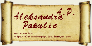 Aleksandra Papulić vizit kartica